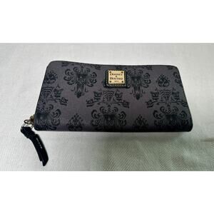 Disney Dooney & Bourke Haunted Mansion Gray Wallpaper Wallet/Wristlet - GUC